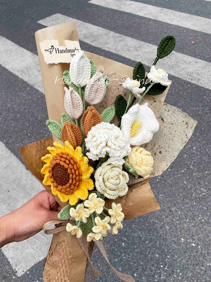 Sunflower Luan Fruit Crochet Knit Bouquet product image (1)