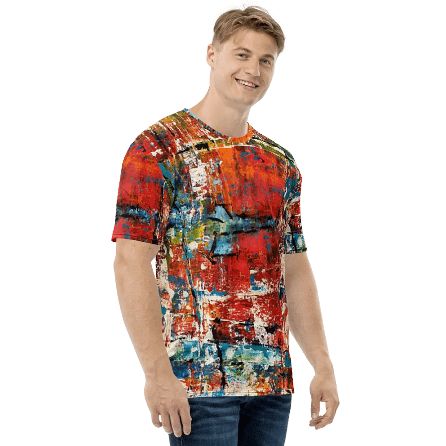 original abstract painting on all over printed tshirt product image (4)