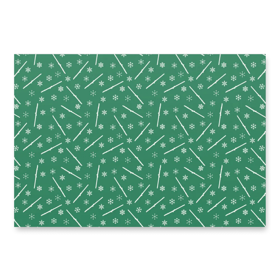 Flutes and Snowflakes - Alto Flute - Green Gift Wrap Paper product image (6)