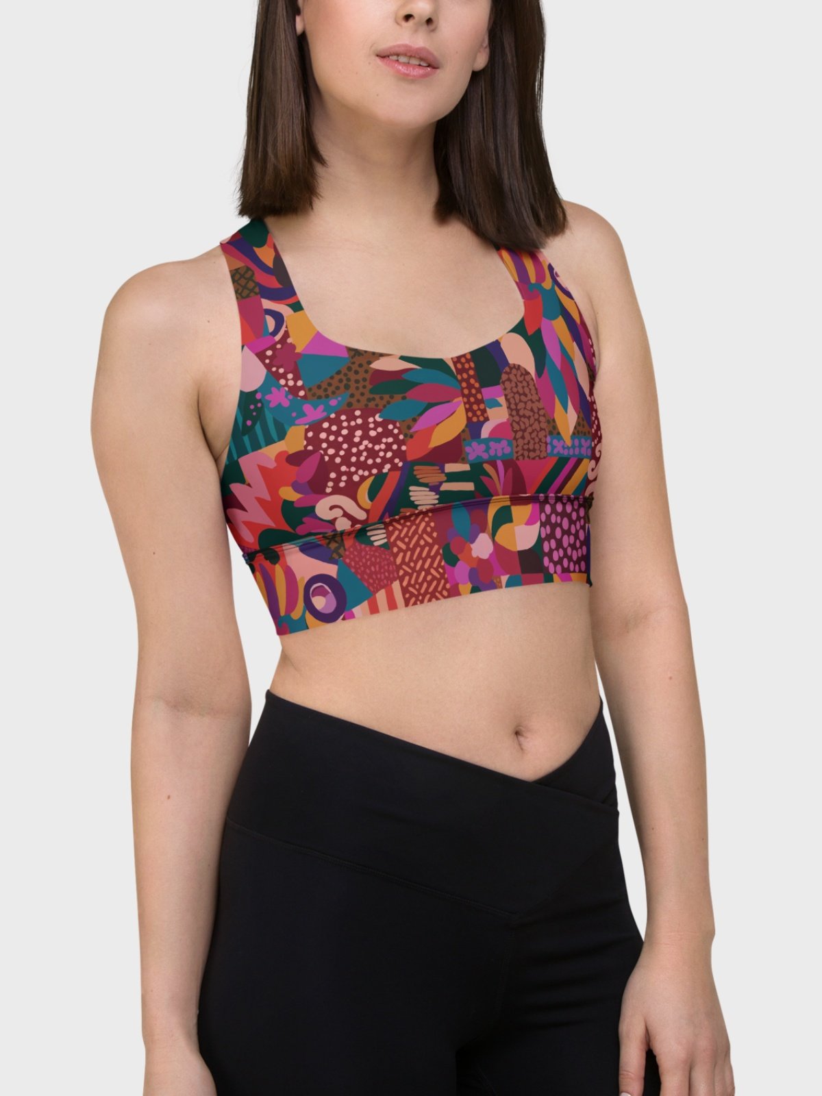 Hight Impact Sport Bra "Abstract African Ethnic Pattern" product image (3)
