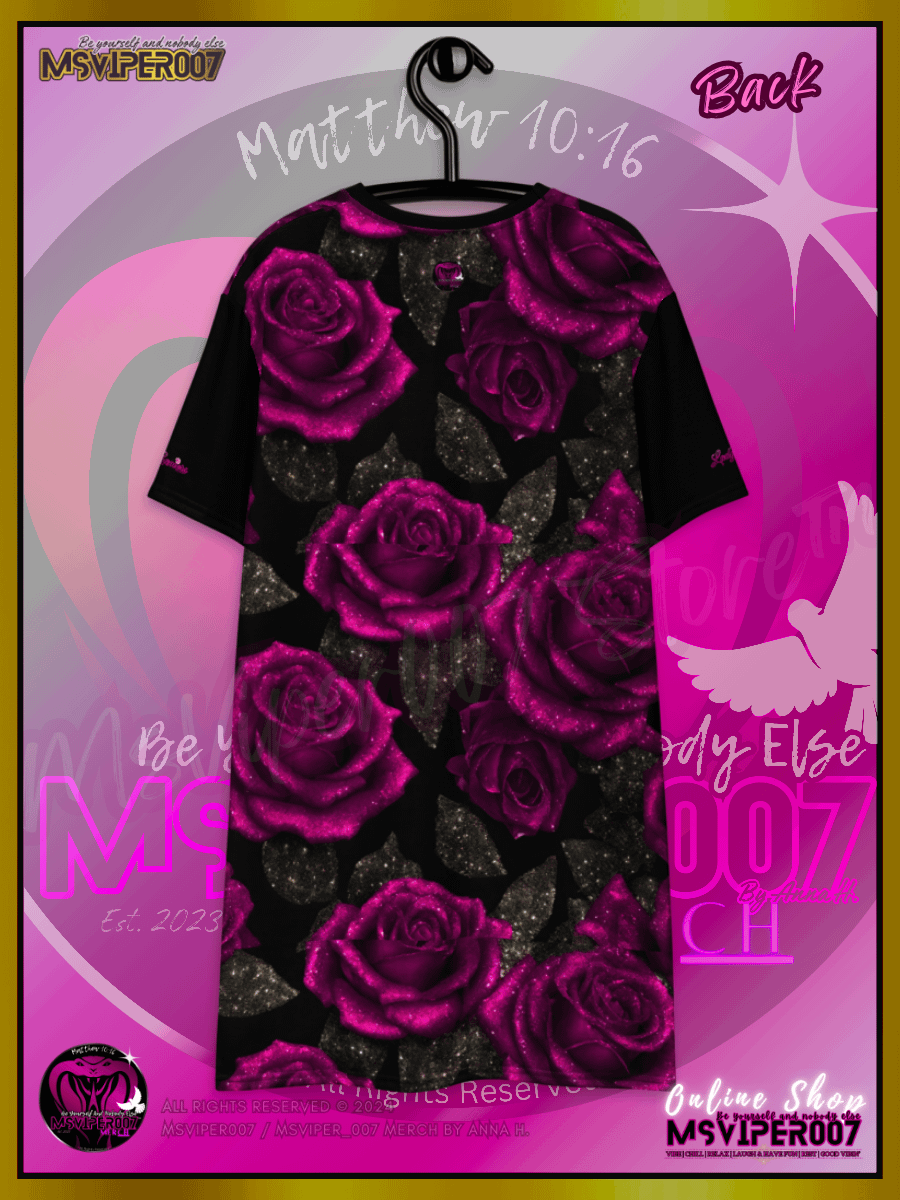 T-Shirt Dress - MsViper007's "Lady Gamers Are Awesome™ [black/velvet violet rose | V3]" T-Shirt Dress product image (12)