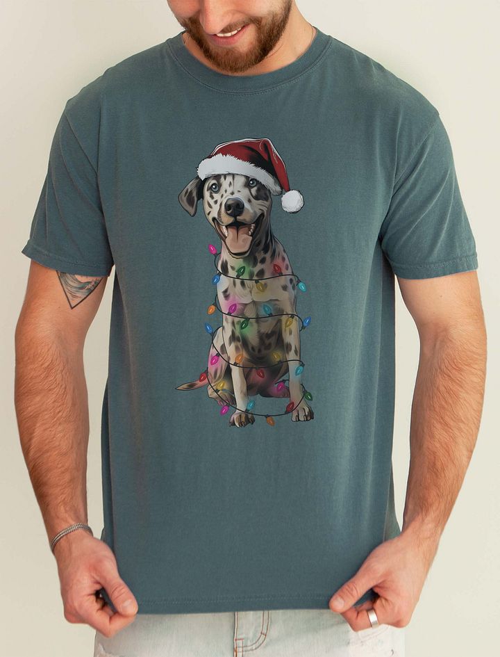 Funny Catahoula Leopard Dog Christmas T-Shirt for CLD Paw-rents product image (1)