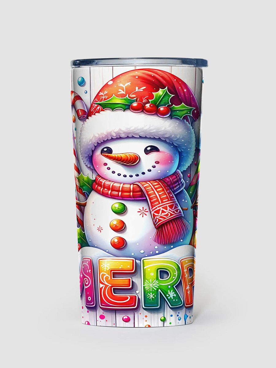 Cheerful Holiday Snowman Stainless Steel Tumbler product image (3)