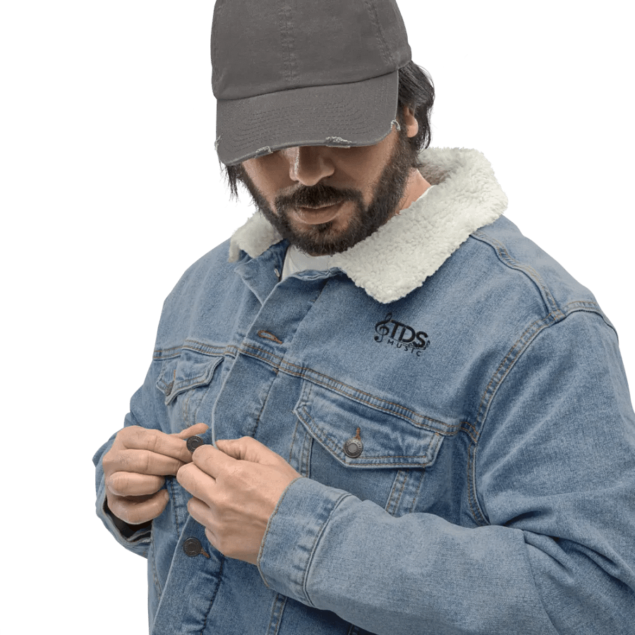TDS Music Threadfast Sherpa Denim Jacket in Black and Blue (XS-3XL) product image (6)