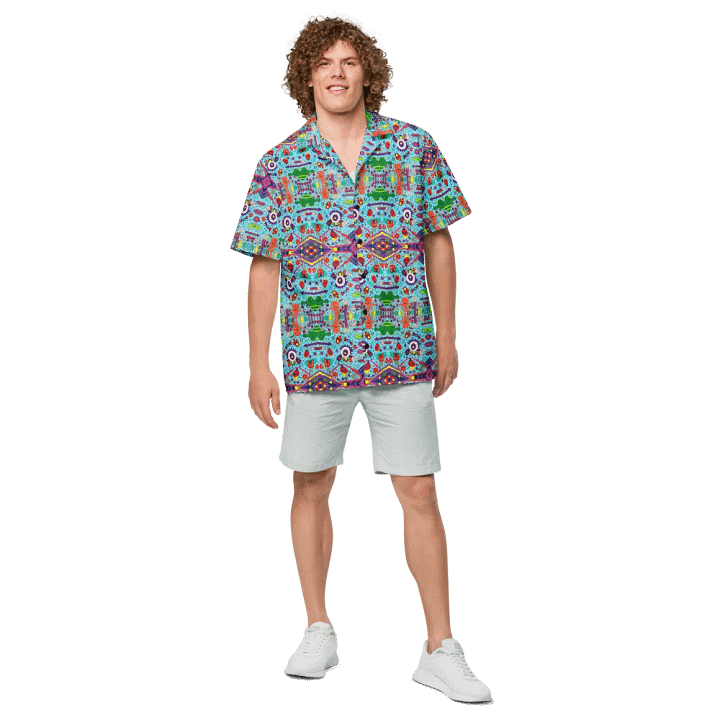 Abstract Doodle Characters Unisex Hawaiian Shirt product image (2)