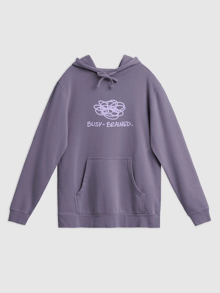 BUSY-BRAINED (lavender design) printed pigment hoodie product image (11)