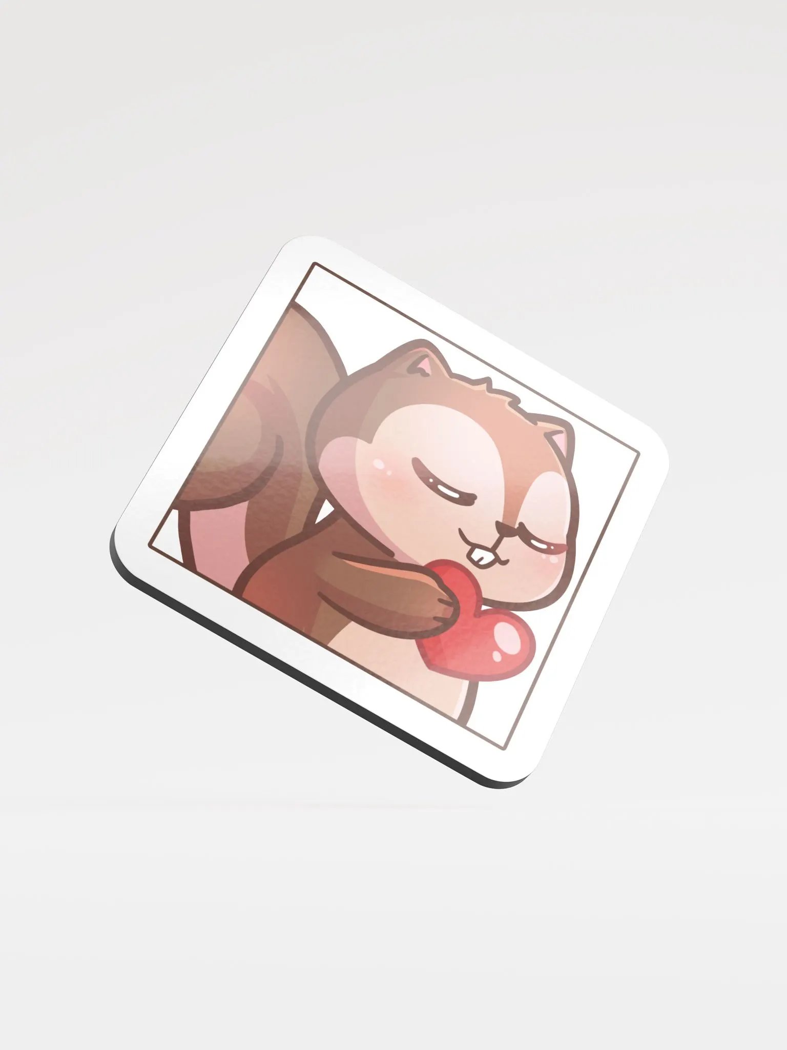 Smug Squirrel Heart Coaster product image (1)