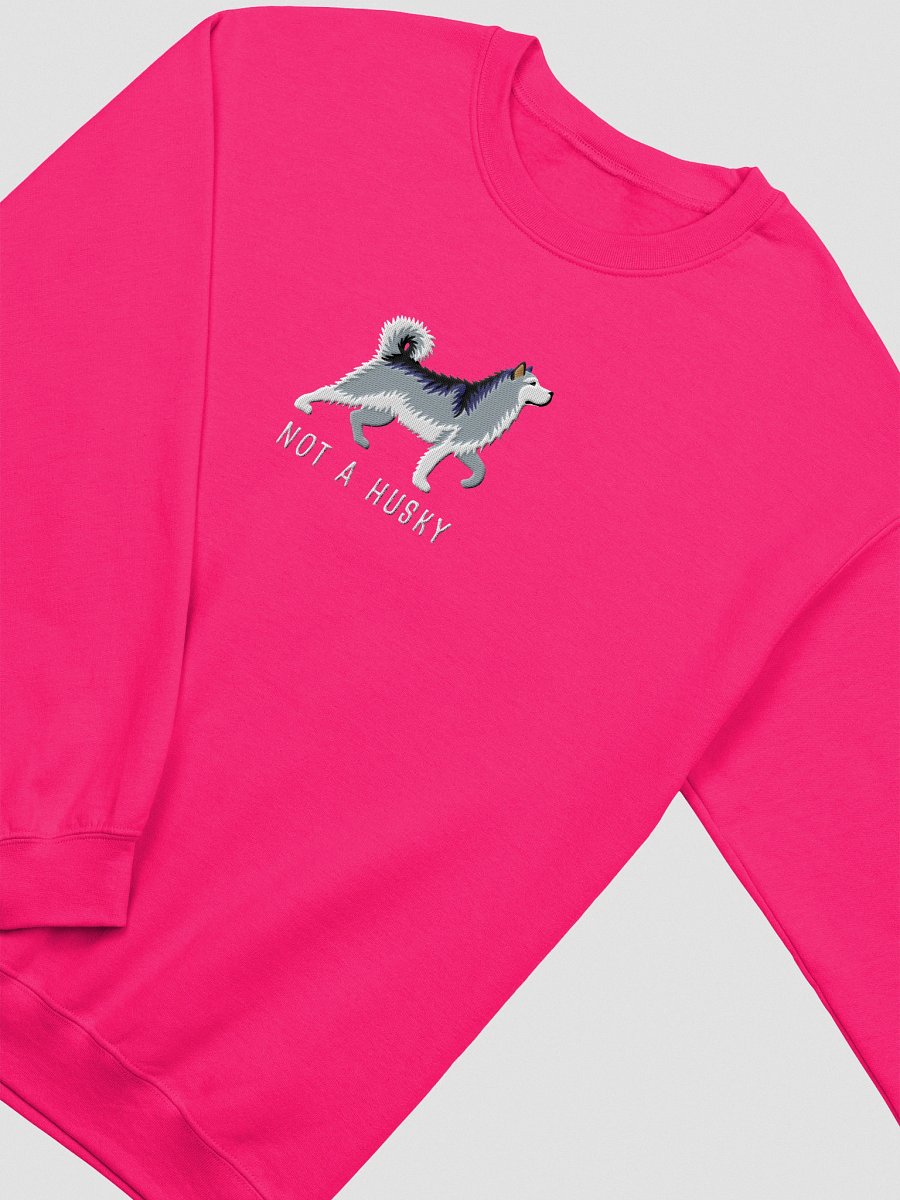 Not a Husky Sweatshirt (Embroidered) of an Alaskan Malamute(Gray & White) product image (18)