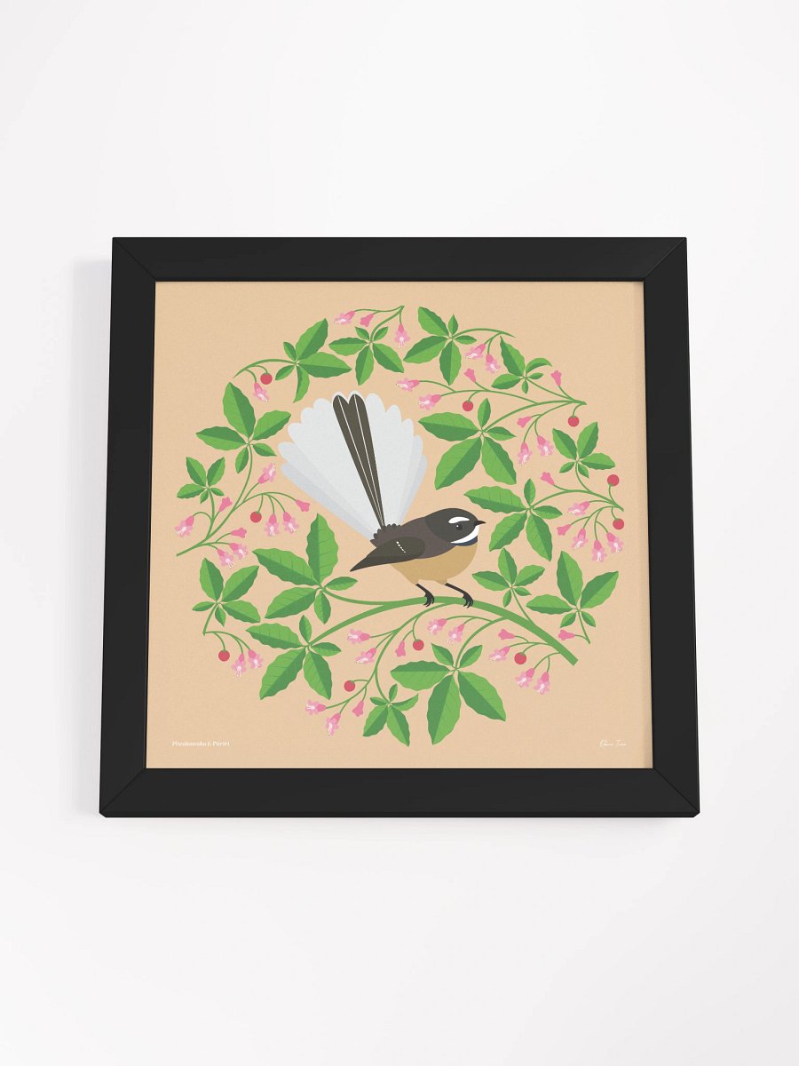 Pīwakawaka (Fantail) in Pūriri Framed Wall Art product image (4)