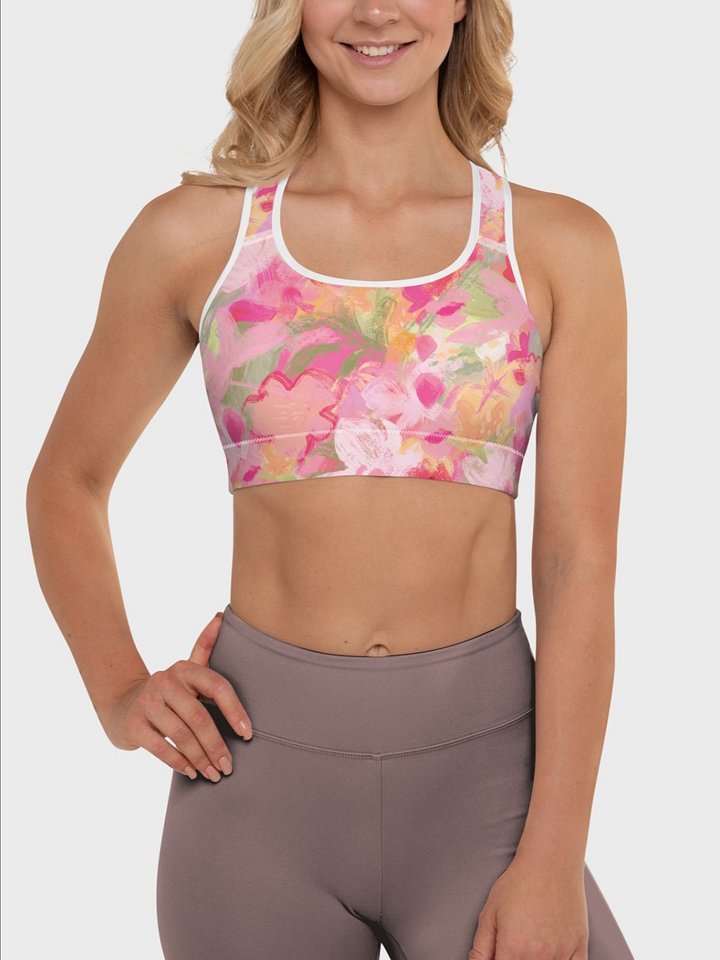 Sport Bra "Sweet Pastel Florals of Spring" Printed product image (1)