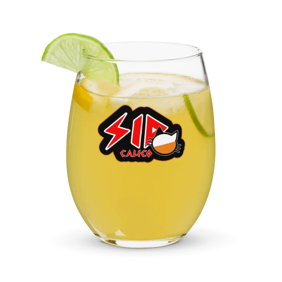 Sid Calico logo wine glass product image (9)