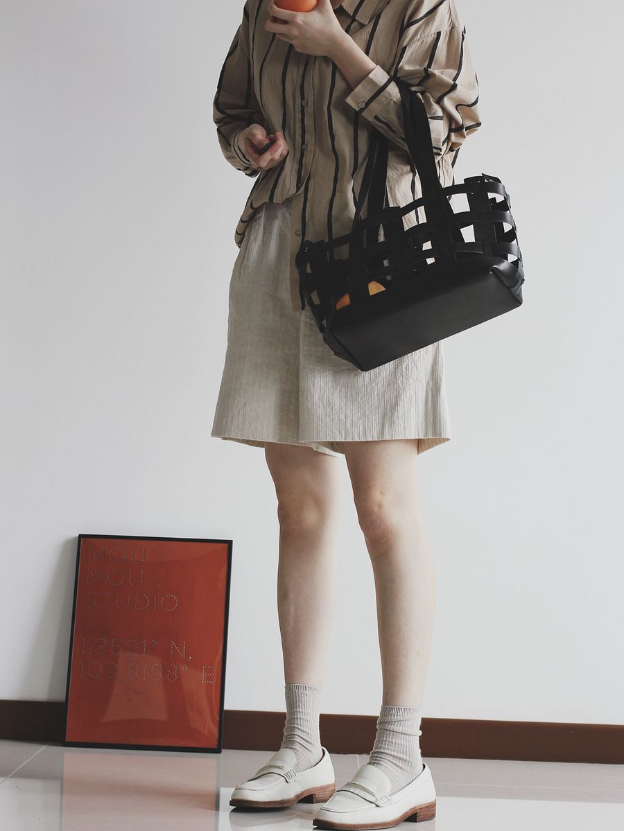 Vegetable Tanned Leather Caged Tote Bag - Large product image (6)