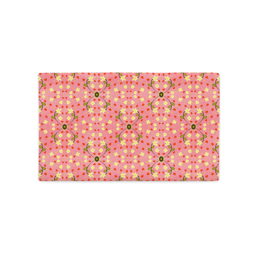 Hearts and Flowers Pink Pillow Case product image (2)