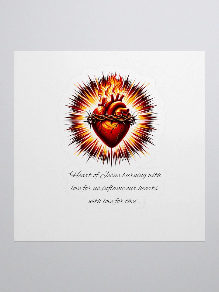 Sacred Heart Flame Kiss Cut Stickers product image (1)