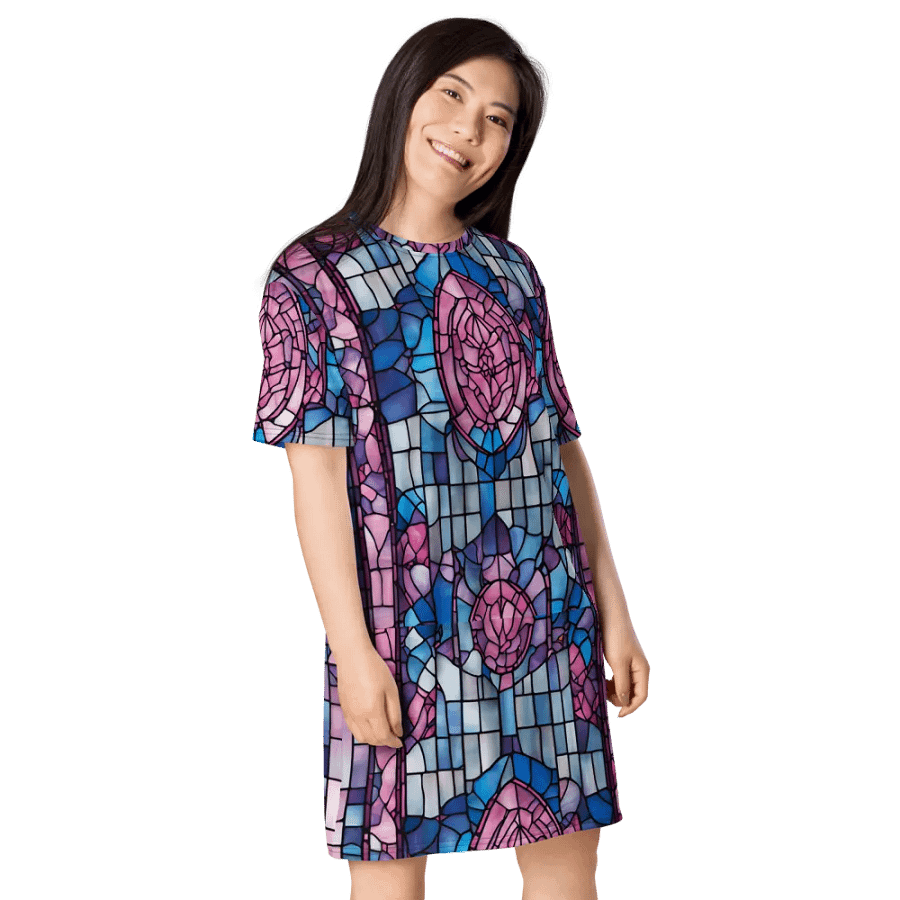 Symmetric Splendor T-Shirt Dress product image (5)