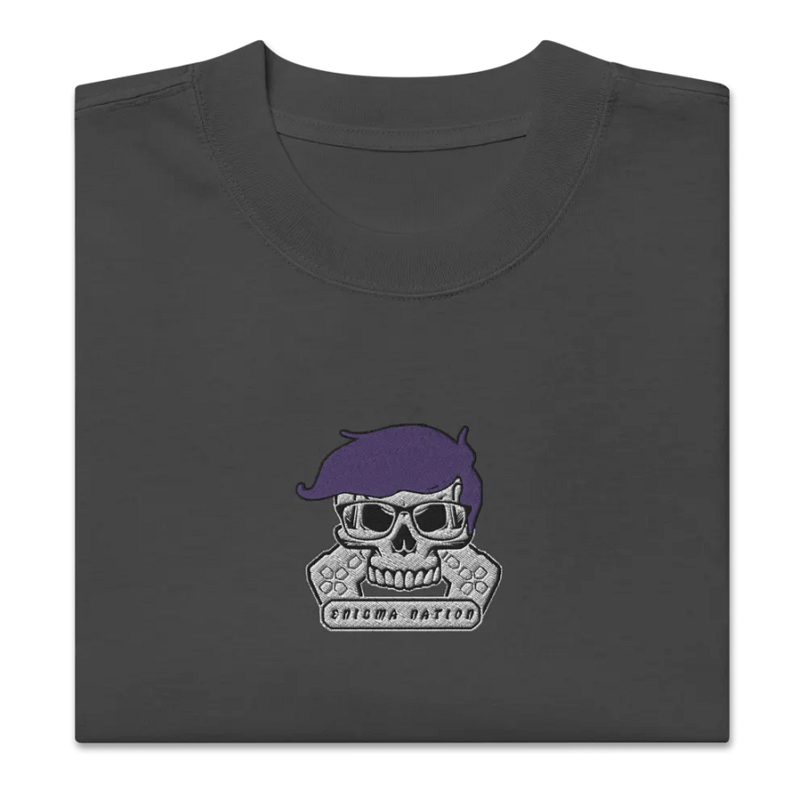 Enigma Nation AS Colour Premium Oversized Faded T-Shirt (EMBRODERED) product image (5)