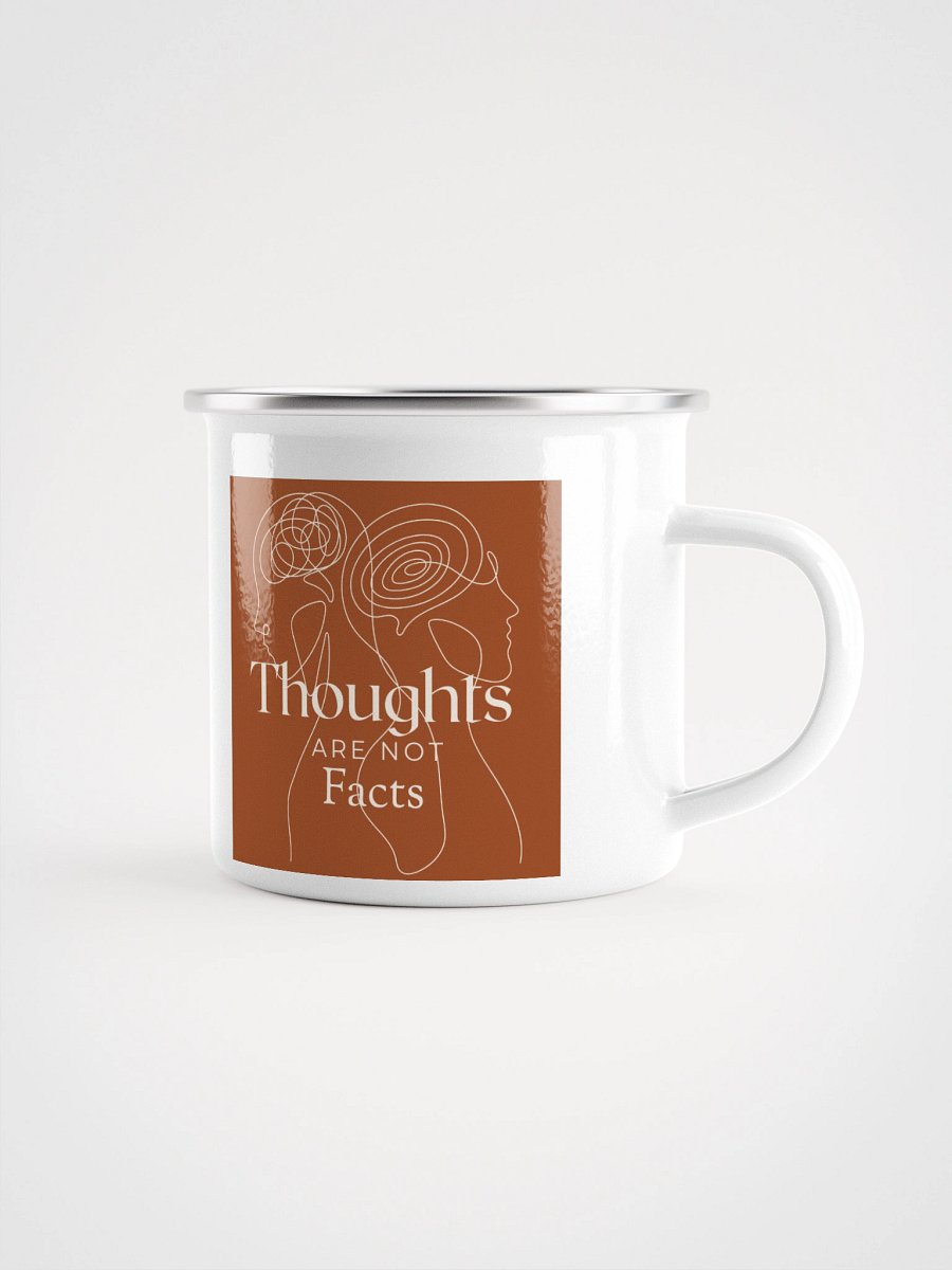 "Thoughts Are Not Facts" mug – Mental Health Awareness Art – Mindfulness Line Drawing – Minimalist Brain Spiral – Anxiety Relief Gift product image (1)