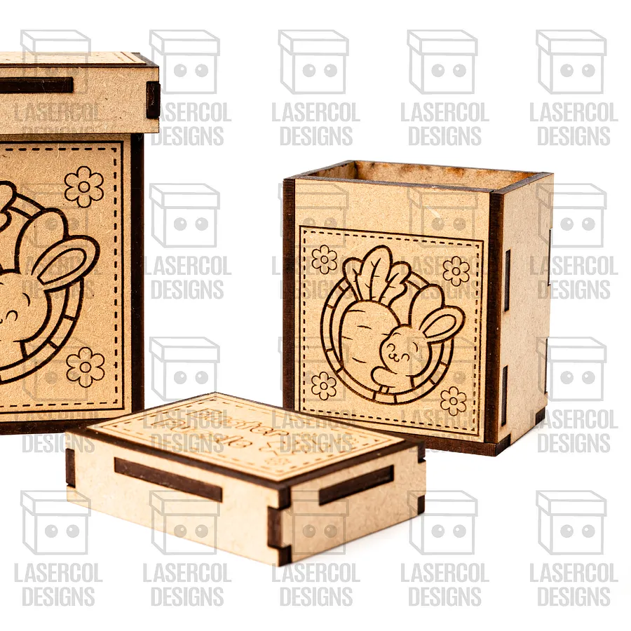 Easter Bunny Puzzle With Box Set 2 (2 Sizes) - Laser Cut Files product image (8)