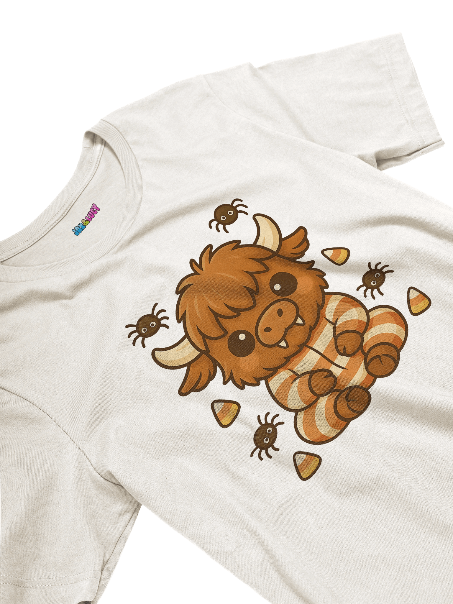 Cute Halloween Highland Cow Shirt – Candy Corn Cow Bella+ Canvas Tee product image (3)