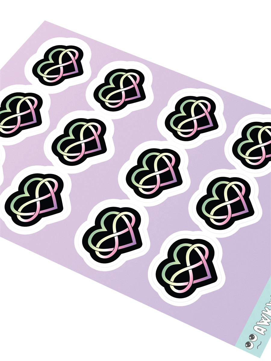 Genderfae Pride Gradient Polyamory Infinity Heart Sticker Sheet product image (2)