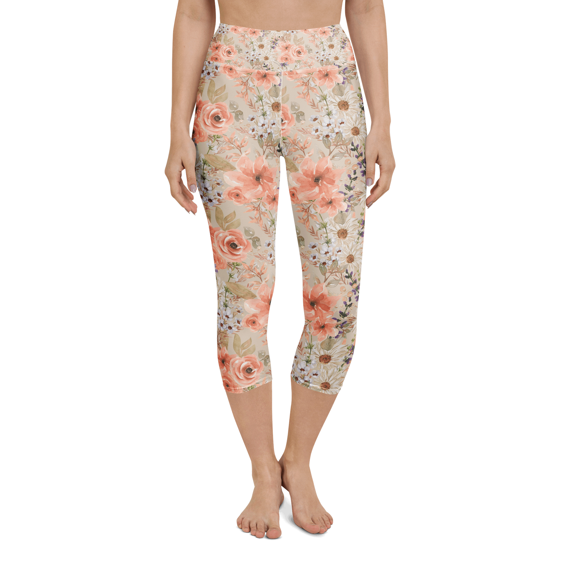 Orange Flowers Capri Leggings product image (4)