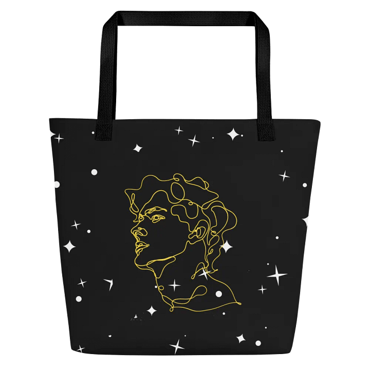 All-Over Print Large Tote Bag w/ Pocket - Man on Yellow Lining product image (2)