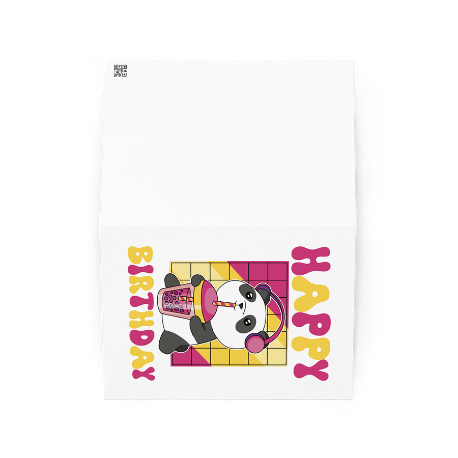 Happy Birthday (Panda With Bubble Tea) Birthday Card 5" x 7" product image (2)