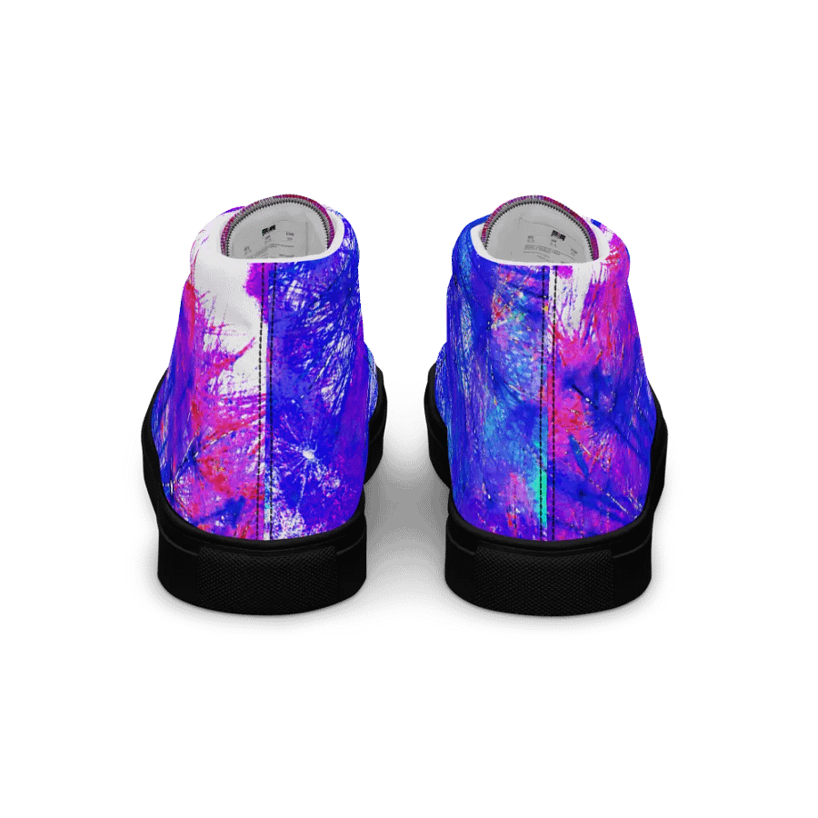 Abstract Bright Neon Dandelion Seeds Women's Canvas High Top Shoes product image (5)