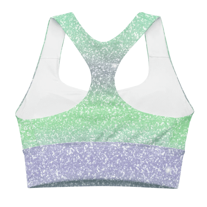 Glitter Unicorn Texture Design Longline Sports Bra - 2 product image (2)