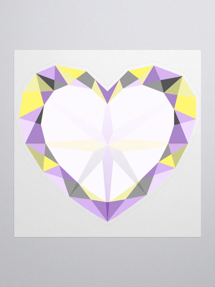 Crystal Pride Heart (Non-Binary Pride) Cut Sticker product image (1)