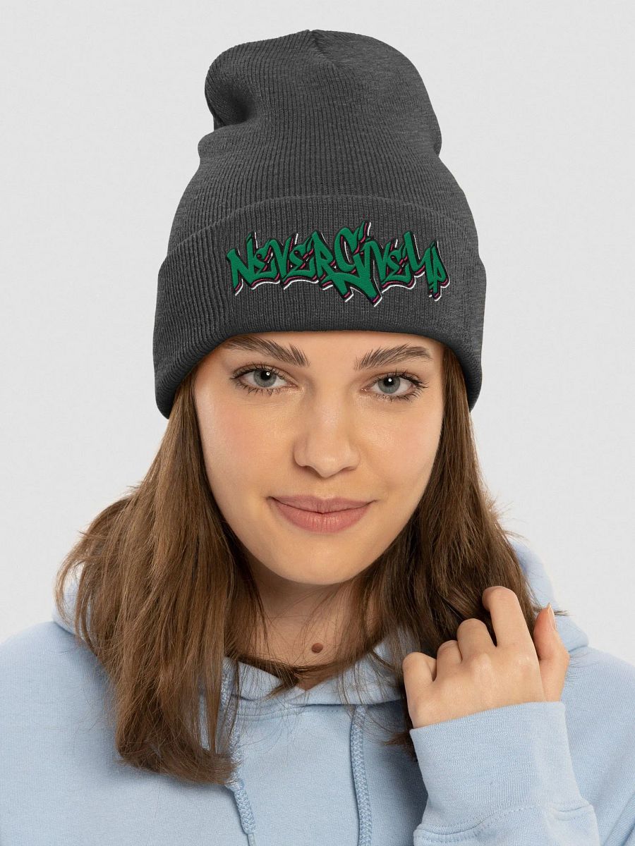 NEVER GIVE UP Embroidered Beanie product image (14)