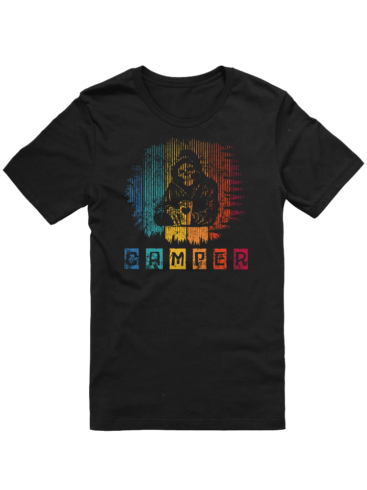 Skeleton Camper Coffee T-Shirt – Retro Grunge Camping & Coffee Lover Tee product image (1)