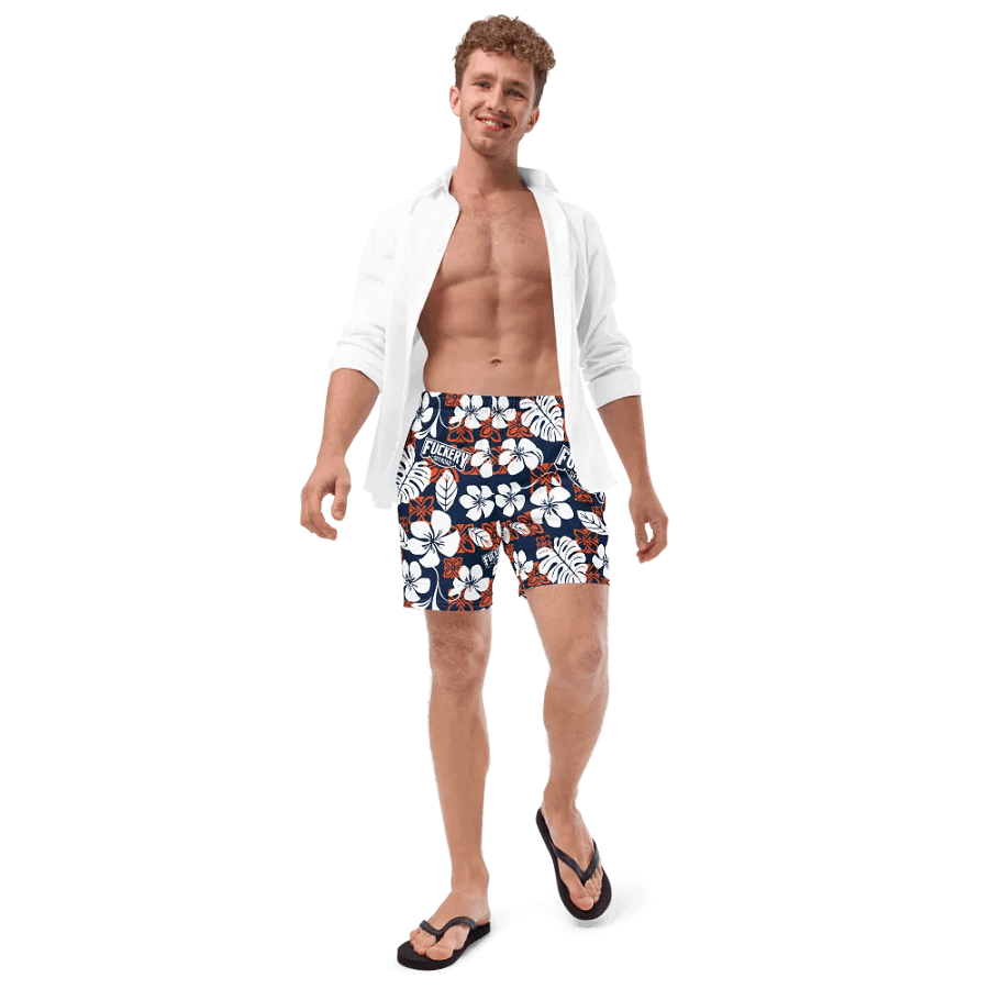 Fuckery Offroad Mens Hawaiian Shorts - Blue/Orange product image (12)