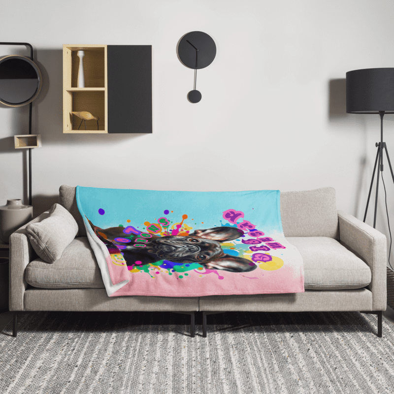 THROW BLANKET - FRENCH BULLDOG - DREAM BIG, SNORE LOUD product image (2)