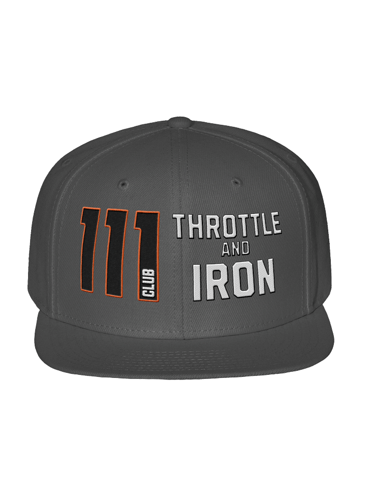111 Club Throttle & Iron Snapback Cap — Orange Outline Edition product image (1)