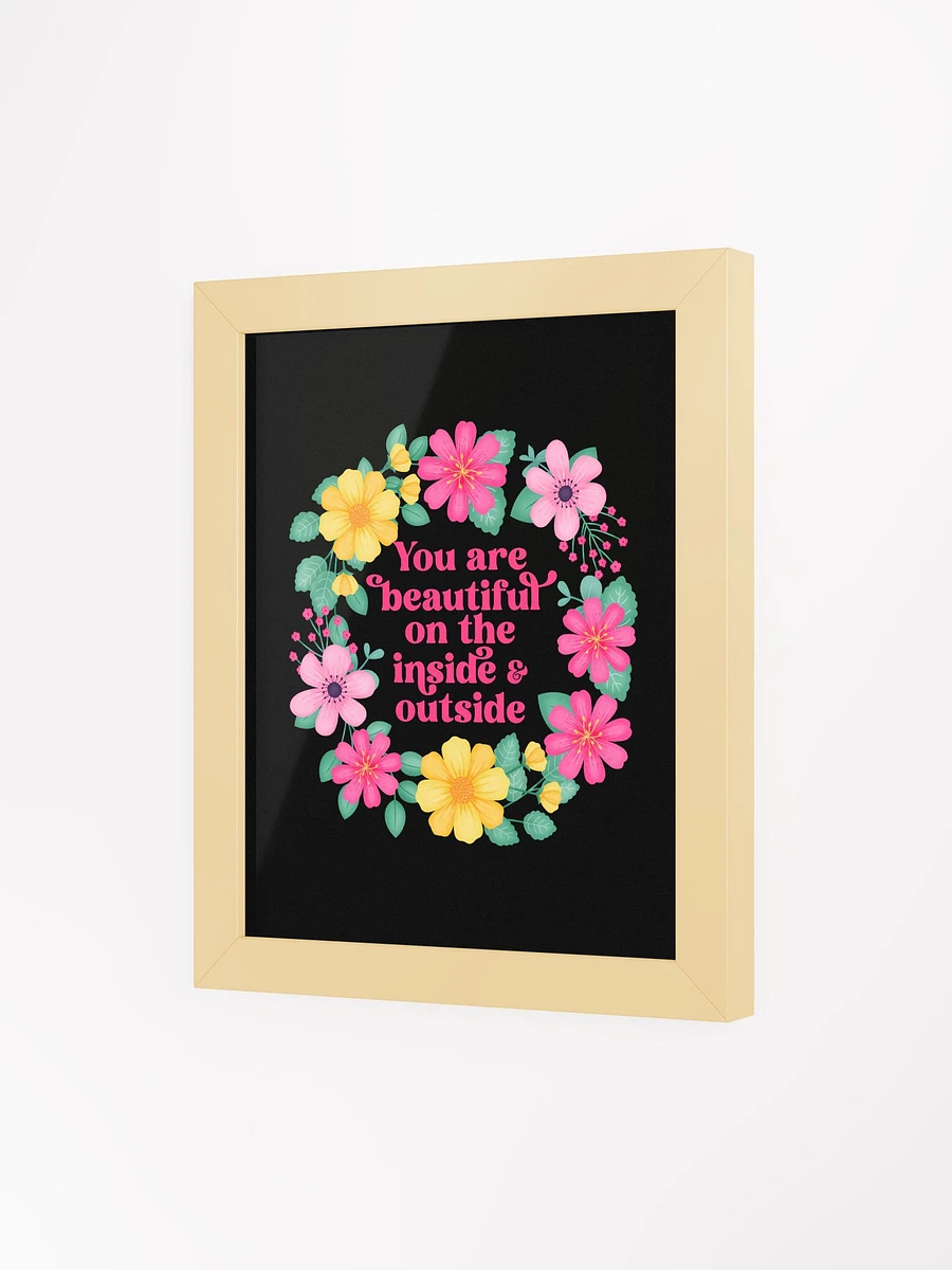 You are beautiful on the inside & outside - Motivational Wall Art Black product image (3)