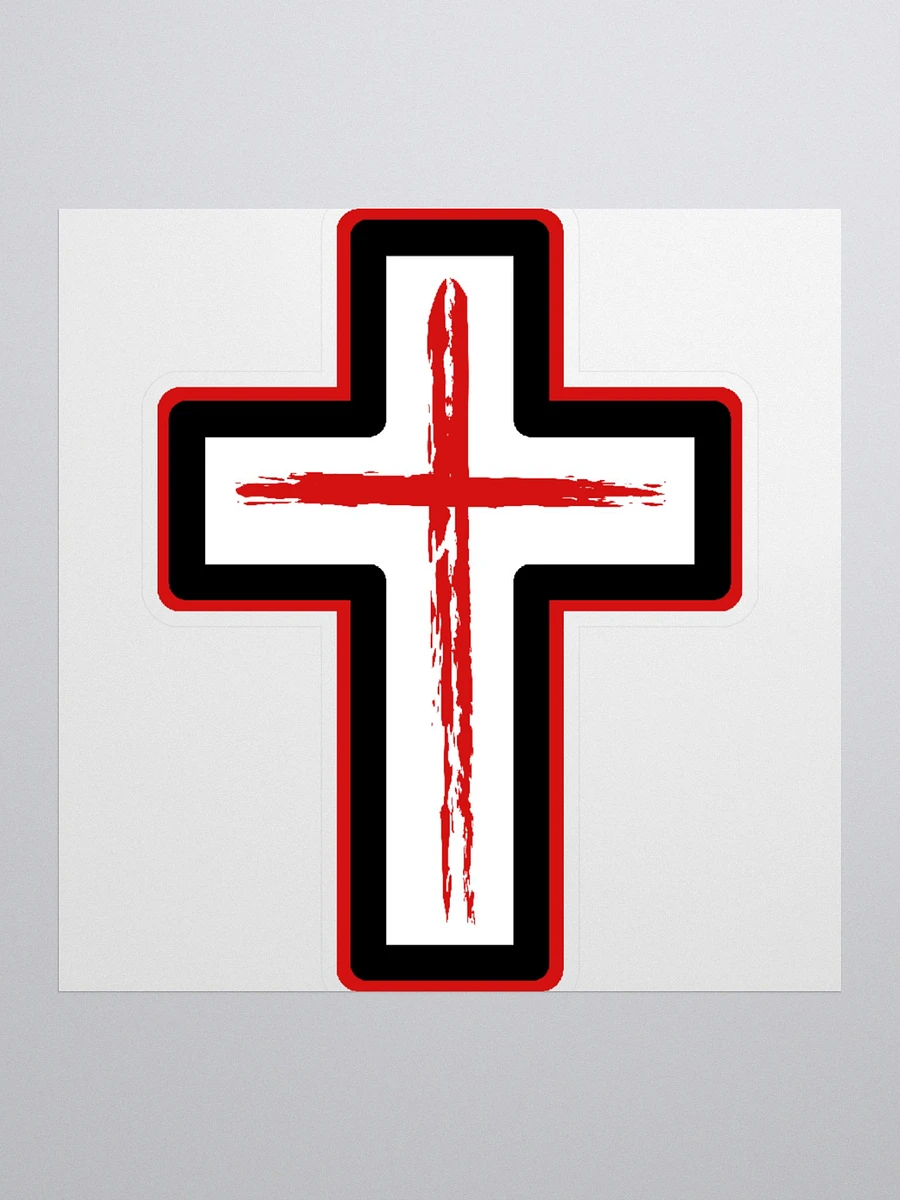 Red & White Cross With Boarder Sticker product image (2)