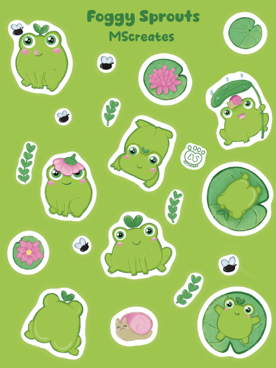 Froggy Sprout Sticker Sheet product image (1)
