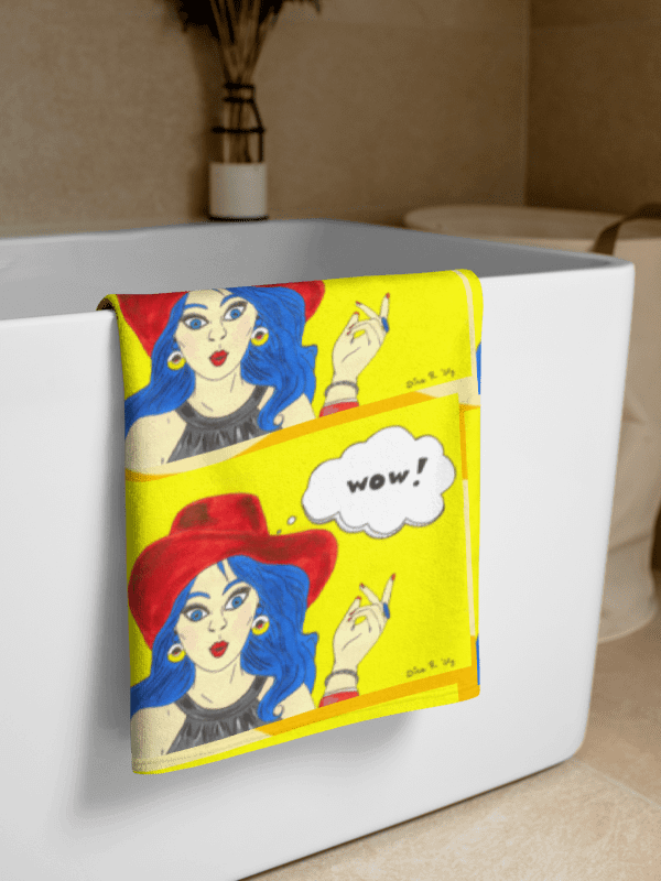 Pop art girl - acrylic painting picture (art by Dina R.) - Sublimated Towel product image (2)