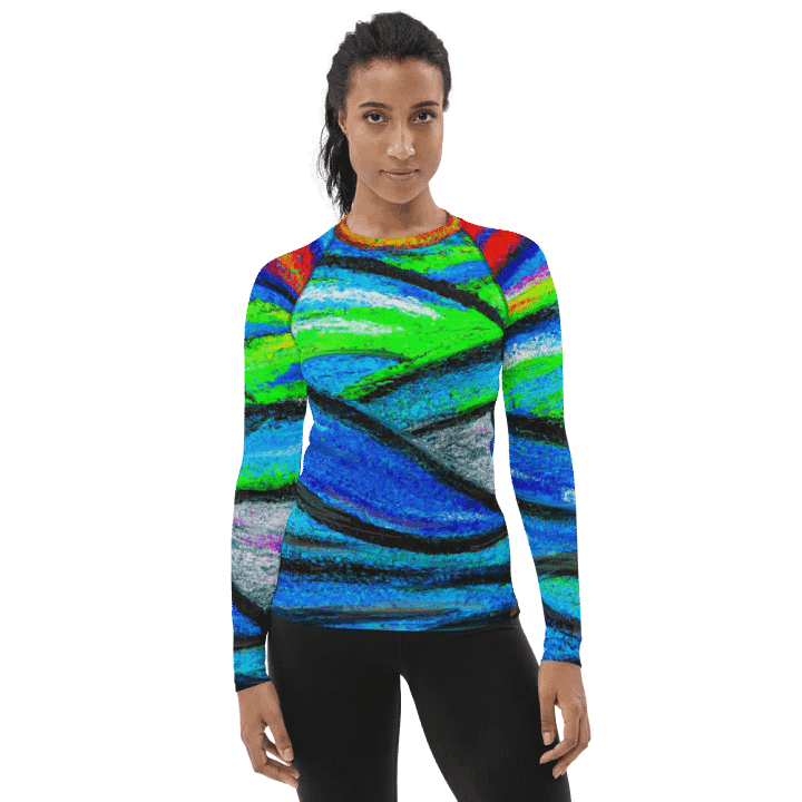 Vibrant Swirls Women's Rash Guard product image (1)