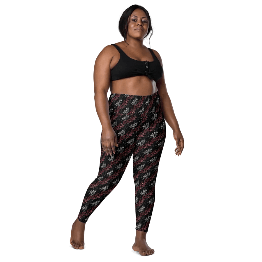 Black All-Over Print Leggings with Pockets product image (5)