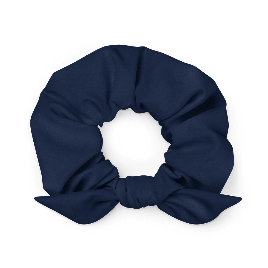 Navy Blue Solid Color Eco Friendly Scrunchie with a Bow product image (1)