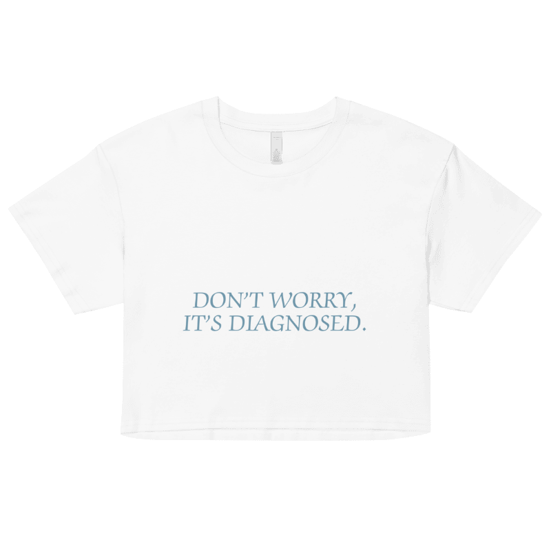 DW, IT'S DIAGNOSED (#709AAF) printed cotton crop top product image (24)