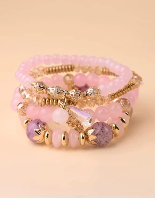 4 PC DECOR CRYSTAL BEADED BRACELET product image (2)