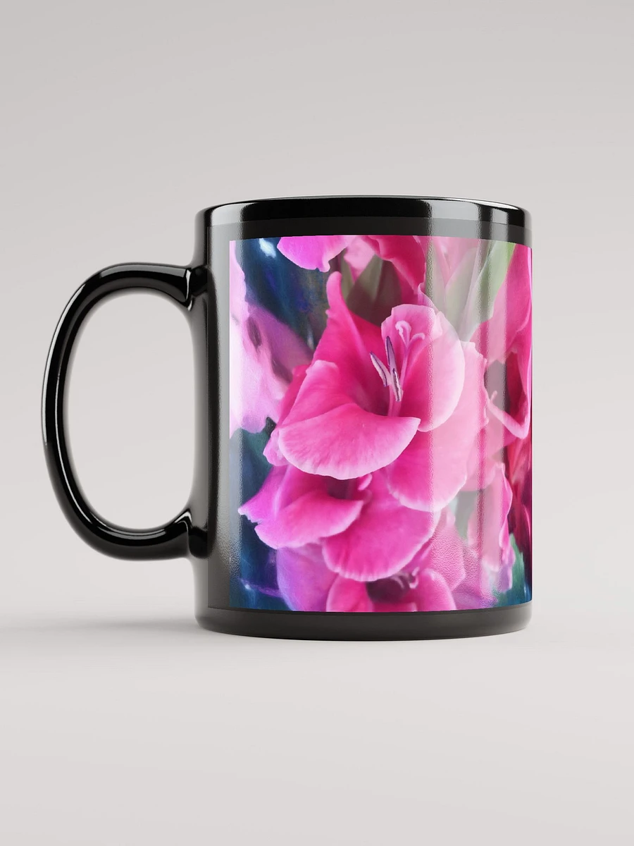 Dark Pink Gladiolas Black Coffee Mug product image (11)