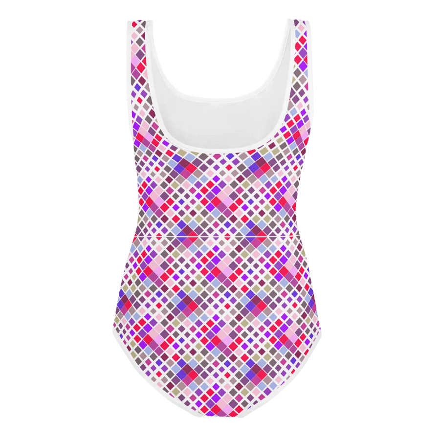 Colorful Square Patterns Youth Swimsuit - Ver 4 product image (2)