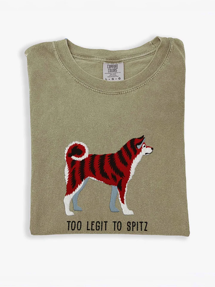 Too Legit to Spitz T-Shirt(Embroidered) of a Japanese Akita Inu(Red Brindle) product image (1)