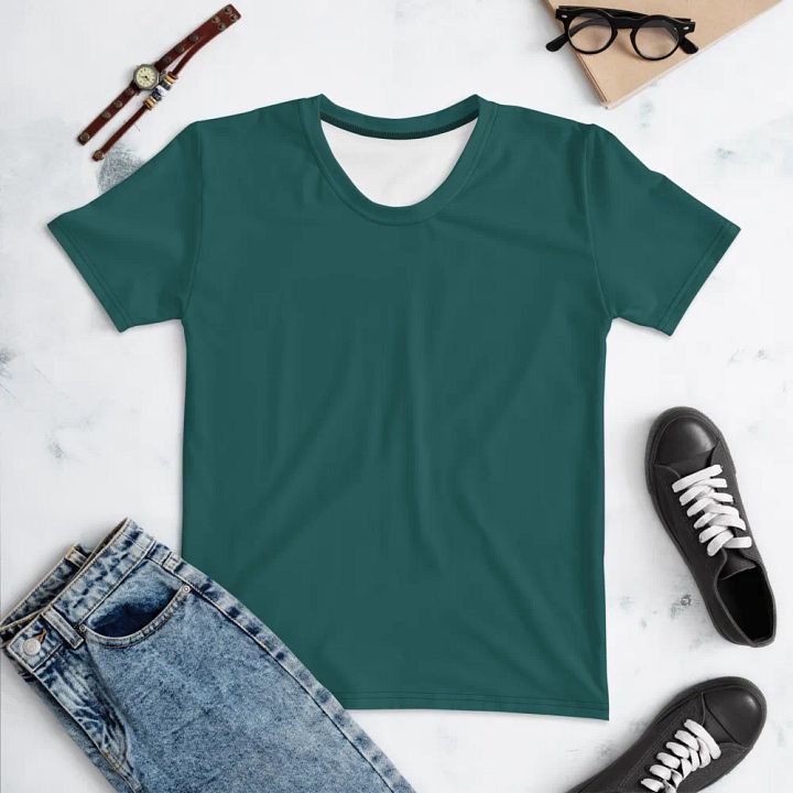Plain Teal Green Soft Summer Women's Crewneck Polyester Heavyweight Premium T-Shirt by Treasure Pie product image (1)
