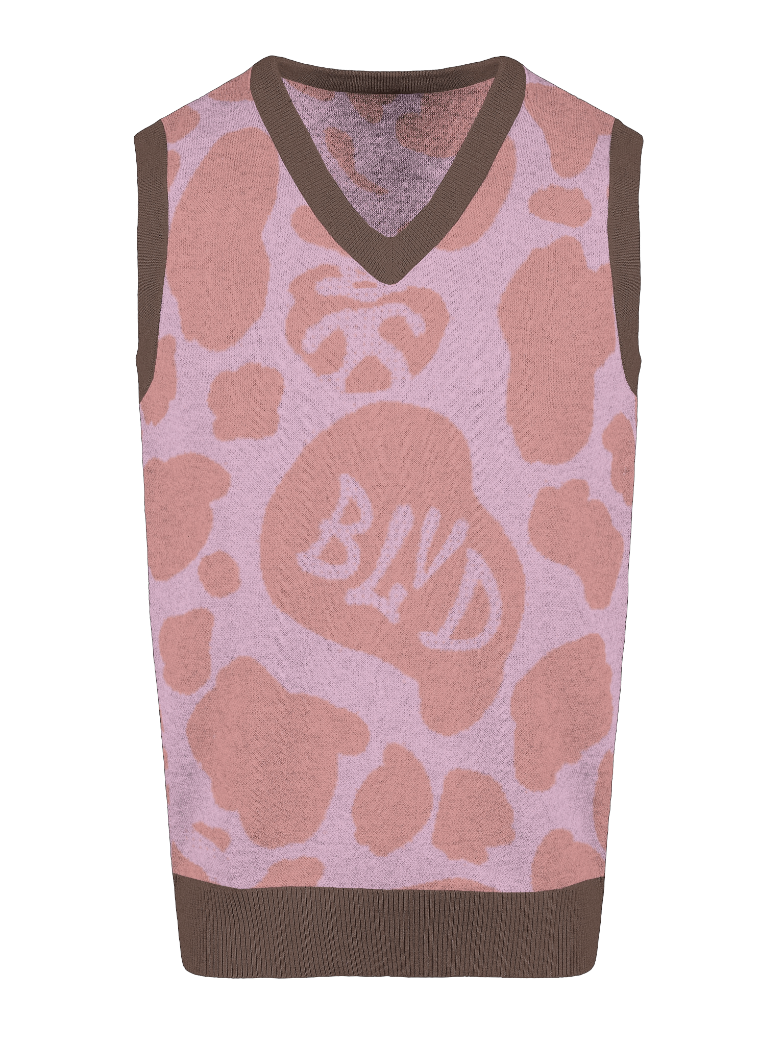 BLVD Cow Print Sweater Vest Pink Diamonds product image (3)