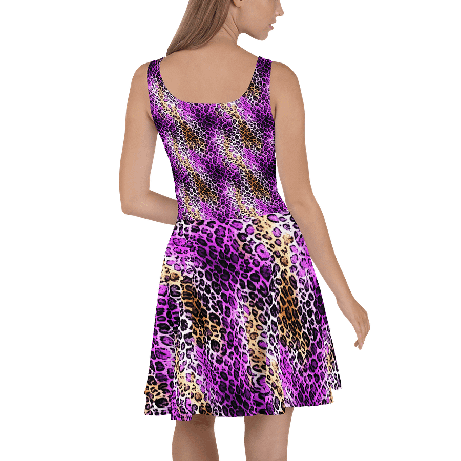 Purple Leopard Skin Skater Dress product image (4)